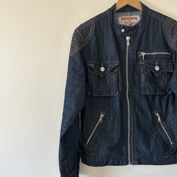 Vintage True Religion Moto Denim Jacket Size Large. Great condition. - Picture 2 of 12